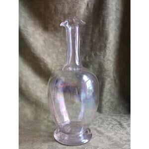 Vintage Bohemian Art Glass Iridescent Numbered Vase